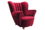 Wing Armchair Red Plush